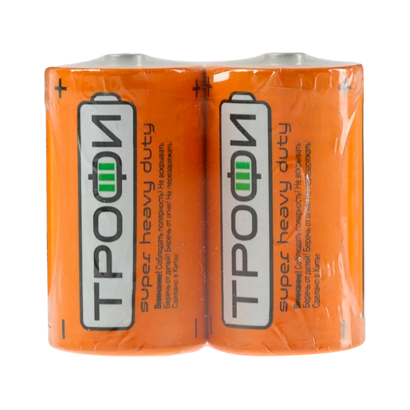 Батарейка Трофи Super R20 D Shrink 2 Heavy Duty 1.5V (2/12/288/4608)