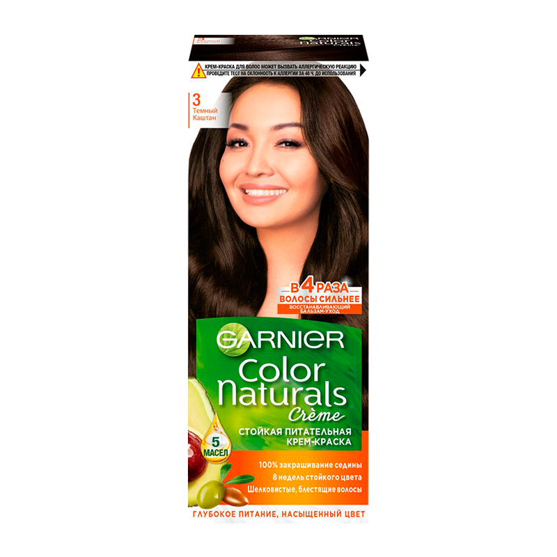 Краска для волос GARNIER Color Naturals 110мл 3 Темный каштан (1/12)