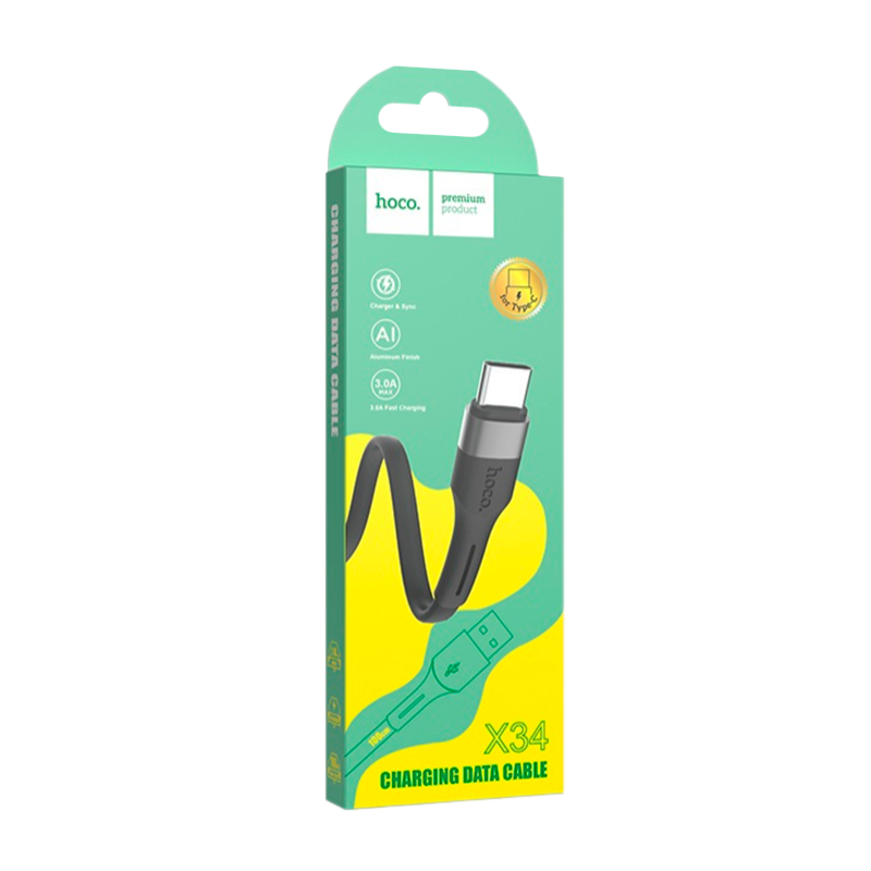 Кабель HOCO X34 USB (m)-Type-C (m) 1.0м 2.4A силикон черный (1/31/310)