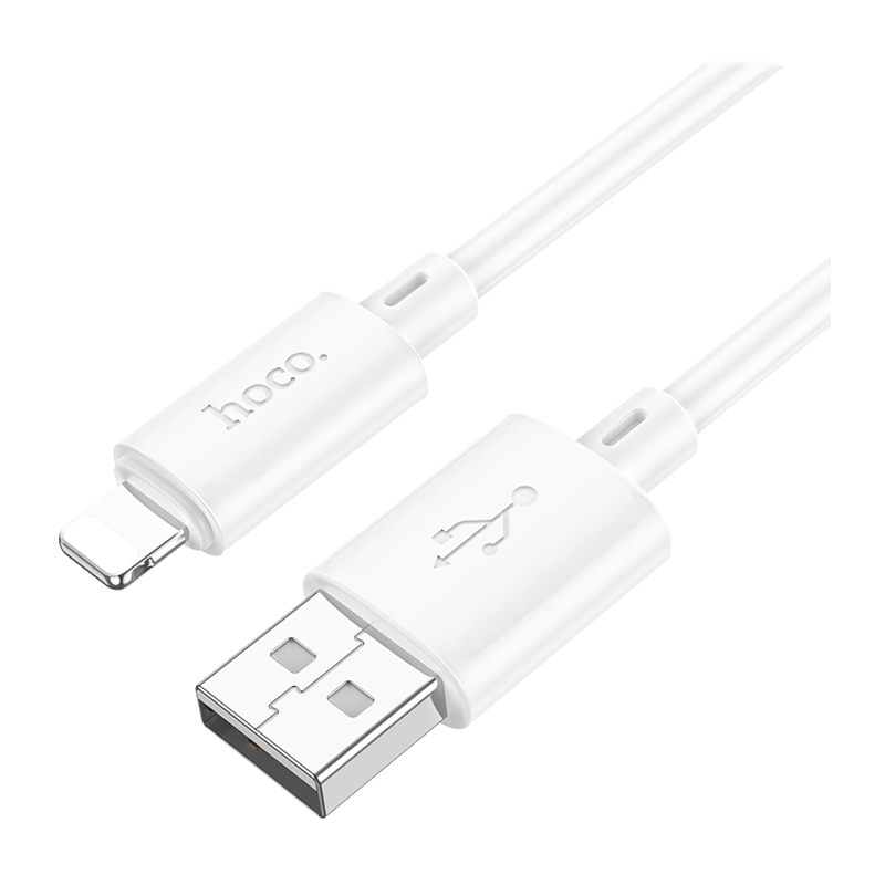Кабель HOCO X88 USB (m)-Lightning (m) 1.0м 2.4A ПВХ белый (1/420)