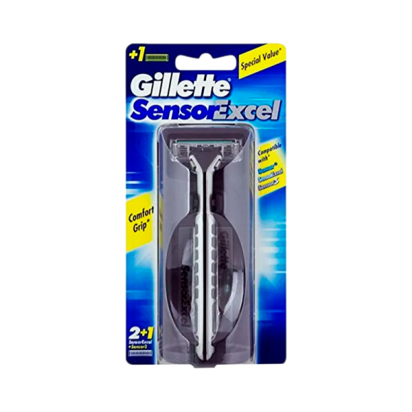 Бритва Gillette Sensor Excel (Vector 3) (RUS) 3 лезвия 1 кассета пластиковая ручка (1/6)