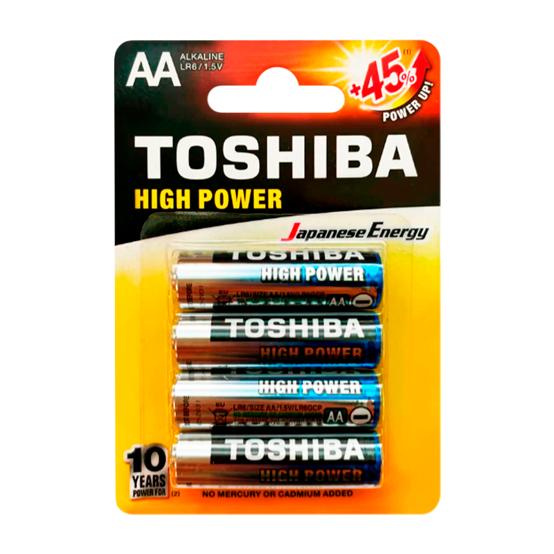 Батарейка Toshiba LR6 AA BL4 Alkaline 1.5V (4/48/192)