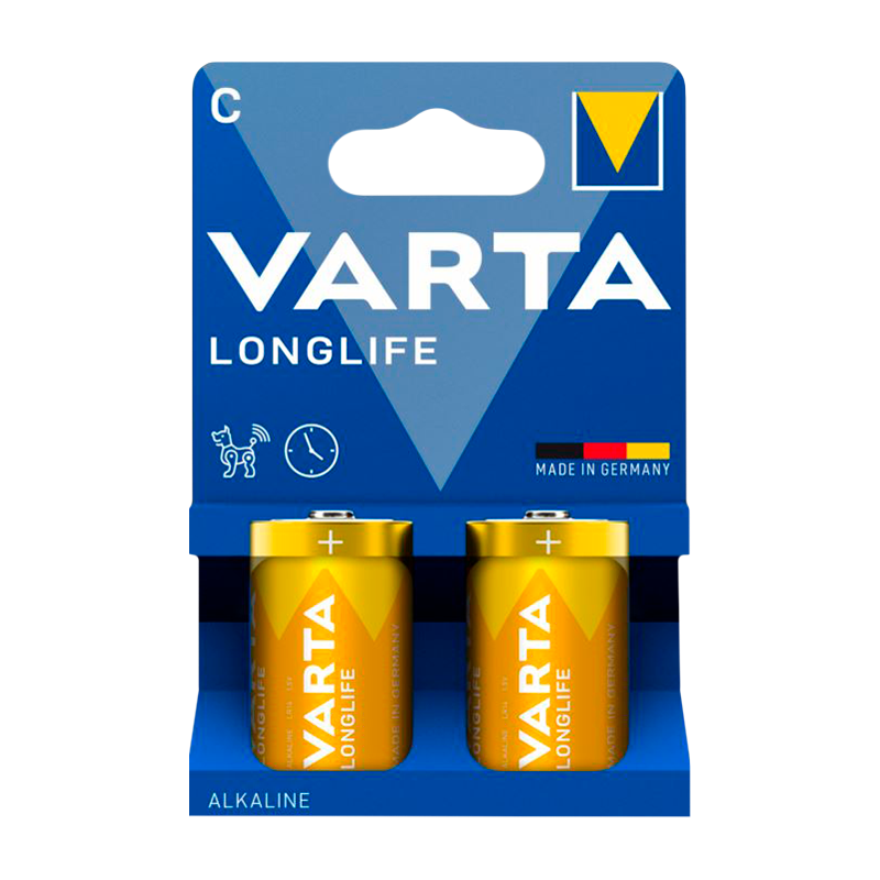 Батарейка Varta LONGLIFE LR14 C BL2 Alkaline 1.5V (4114) (2/20/200)