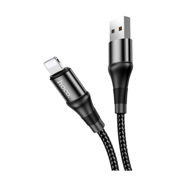 Кабель HOCO X50 USB (m)-Lightning (m) 1.0м 2.4A нейлон черный (1/31/310)