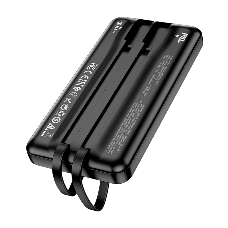 Внешний аккумулятор HOCO Q9 Pro 10000mAh 3.0A 20W 1USB PD3.0 с кабелем Lightning/Type-C черный (1/30