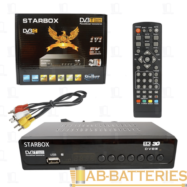 Приставка для цифрового ТВ STAR BOX T8000 DVB-T/T2 металл черный (1/60)