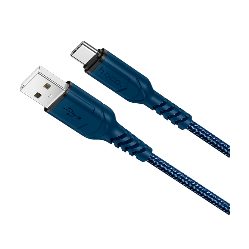 Кабель HOCO X59 USB (m)-Type-C (m) 1.0м 3.0A нейлон синий (1/33/330)