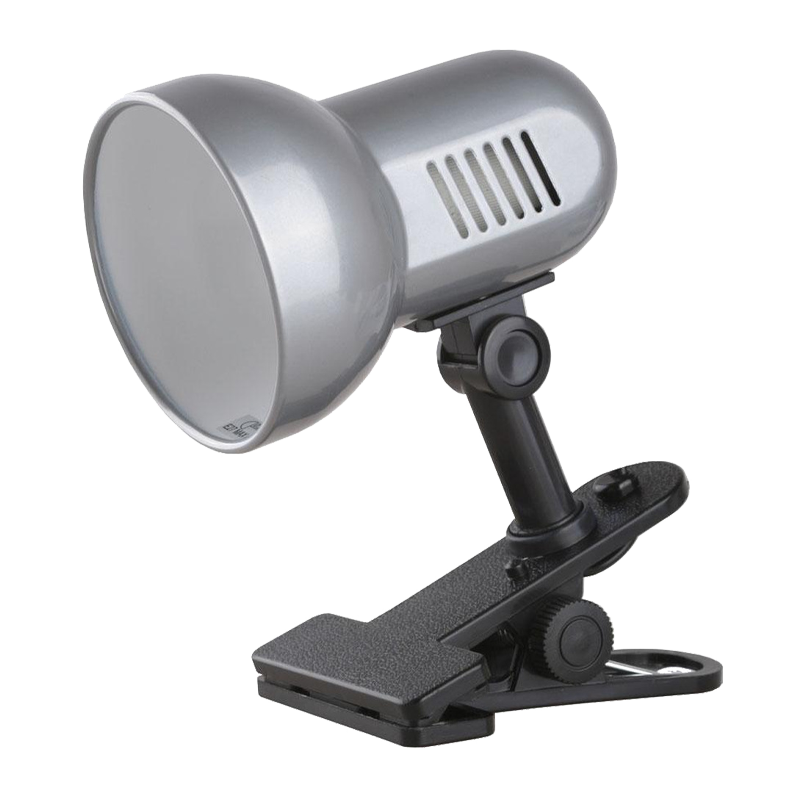 Светильник настольный Camelion H-035 60W 220V E27 прищепка серебряный (1/12)