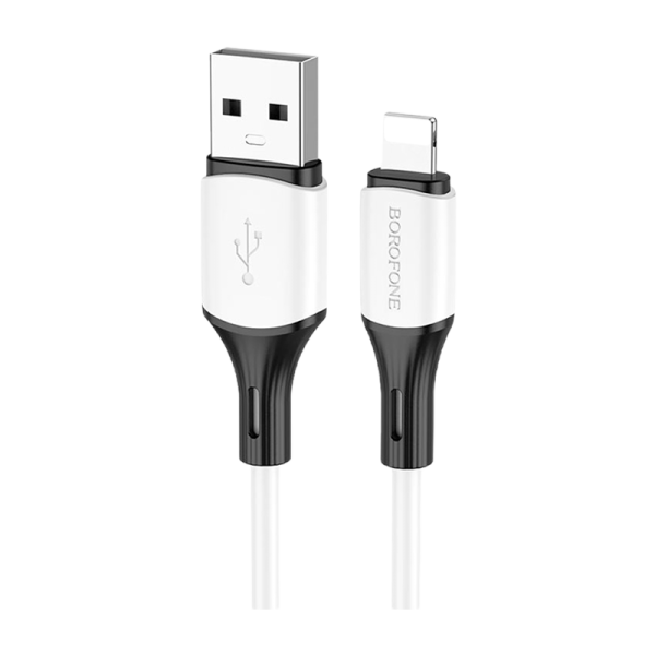 Кабель Borofone BX79 USB (m)-Lightning (m) 1.0м 2.4A силикон белый (1/360)