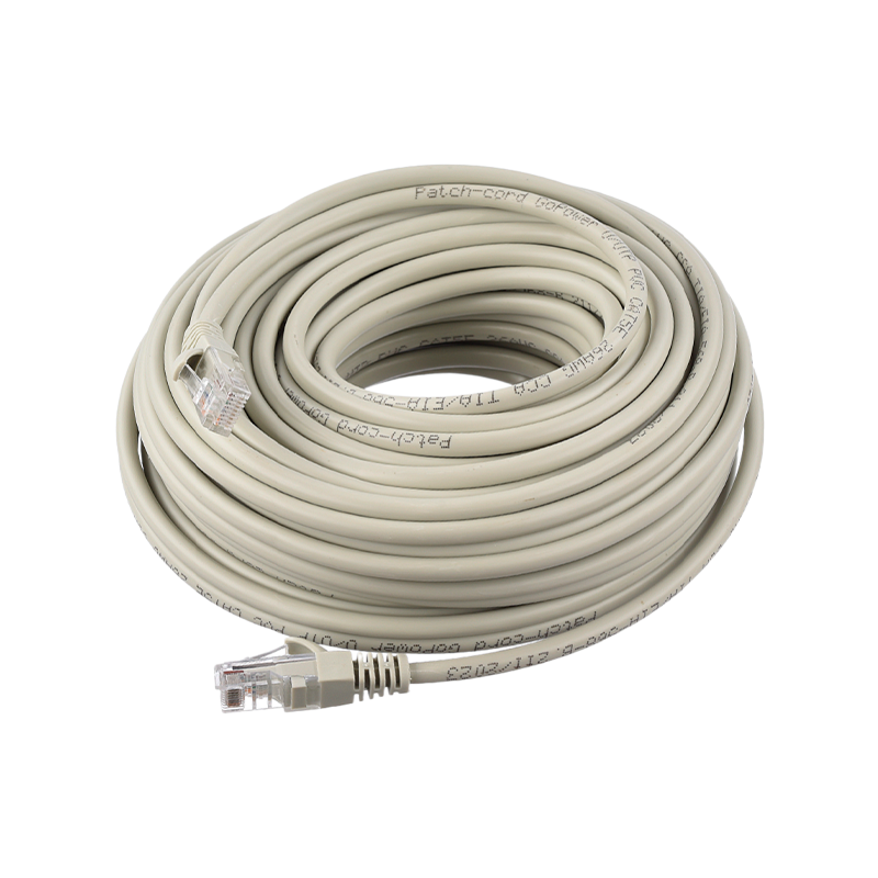 Патч-корд GoPower RJ-45 (m)-RJ-45 (m) 20.0м кат.5е ПВХ 26AWG CCA серый Premium Zip-Lock c подвесом