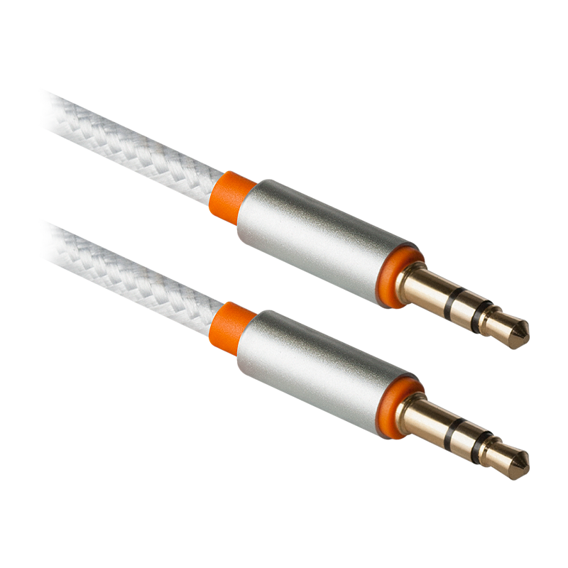 Кабель AUX Defender JACK01-03 Jack 3.5mm (m)-Jack 3.5mm (m) 1.2м ткань белый (1/25/450)