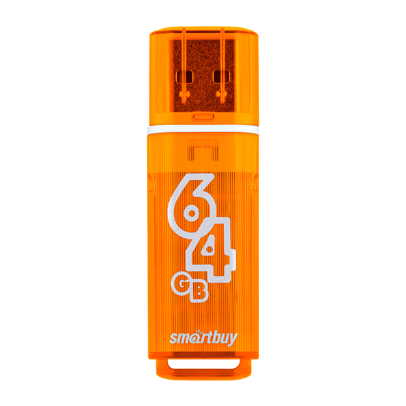 Флеш-накопитель Smartbuy Glossy 64GB USB2.0 пластик оранжевый