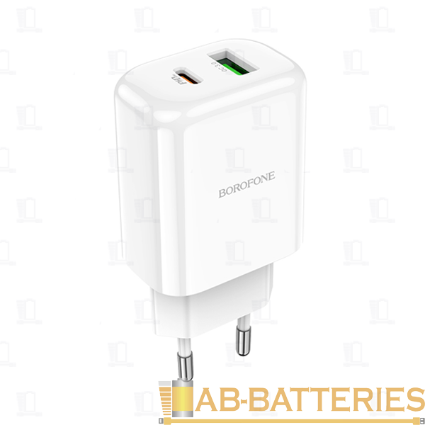 Сетевое З/У Borofone BN4 1USB/Type-C 3.0A 20W QC3.0 белый (1/35/140)