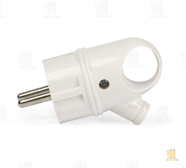 Вилка Smartbuy, с кольцом с заземлением белая 16А 250В