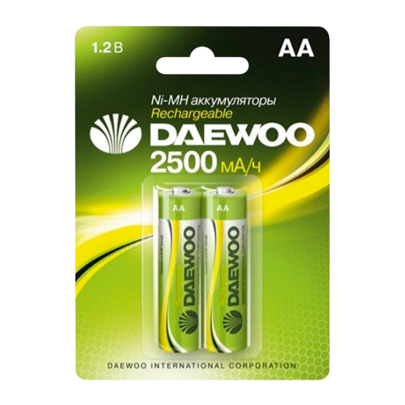 Аккумулятор бытовой Daewoo HR6 AA BL2 NI-MH 2500mAh (2/20/100)