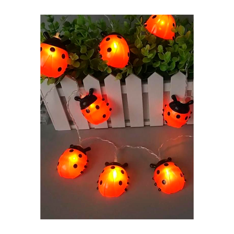Гирлянда Космос "Божья коровка" 20LED уличная нить 1 режим красный (1/12)