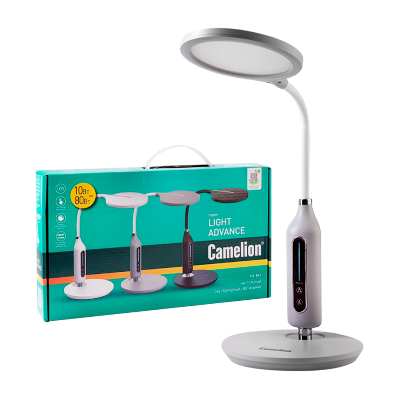 Светильник настольный Camelion KD-862 10W IP20 на основании сенс. серый (1/6)