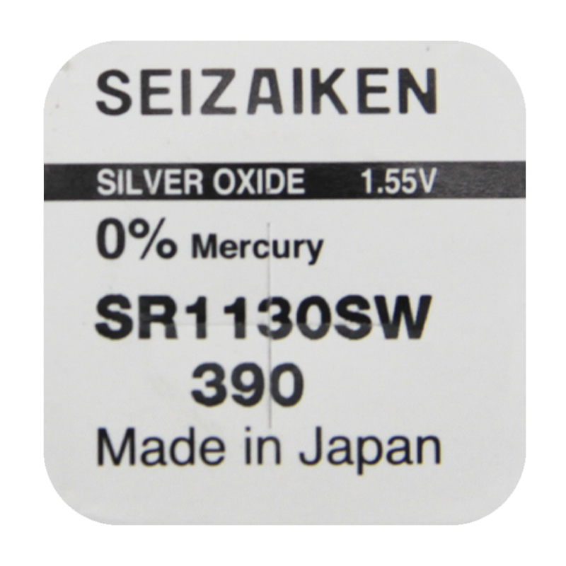 Батарейка SEIZAIKEN 390 (SR1130SW) Silver Oxide 1.55V (1/10/100/1000)