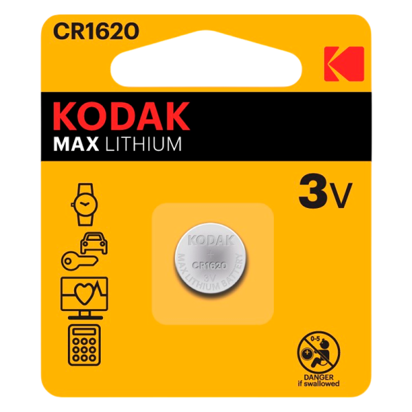 Батарейка Kodak MAX CR1620 BL1 Lithium 3V (1/60/240/50400)
