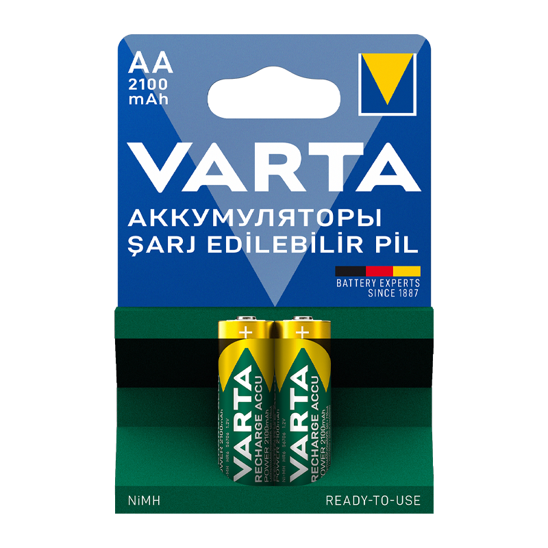 Аккумулятор предзаряженный RTU Varta HR6 AA BL2 NI-MH 2100mAh (2/20/200)