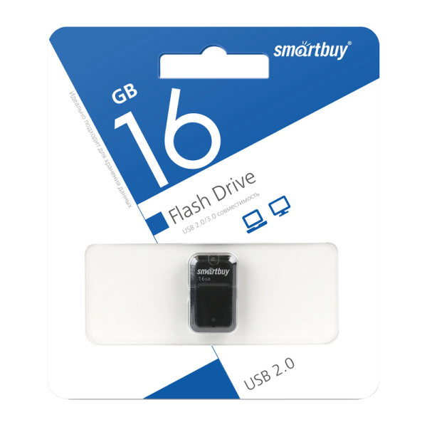 Флеш-накопитель Smartbuy ART 16GB USB2.0 пластик черный