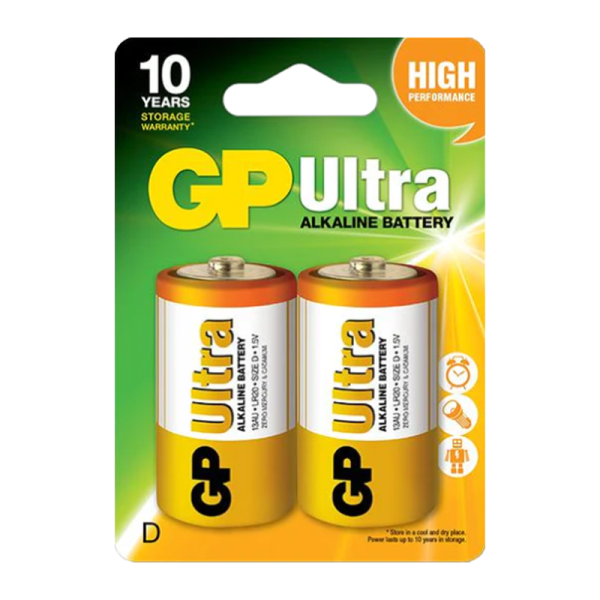 Батарейка GP ULTRA LR20 D BL2 Alkaline 1.5V (2/20/160) R