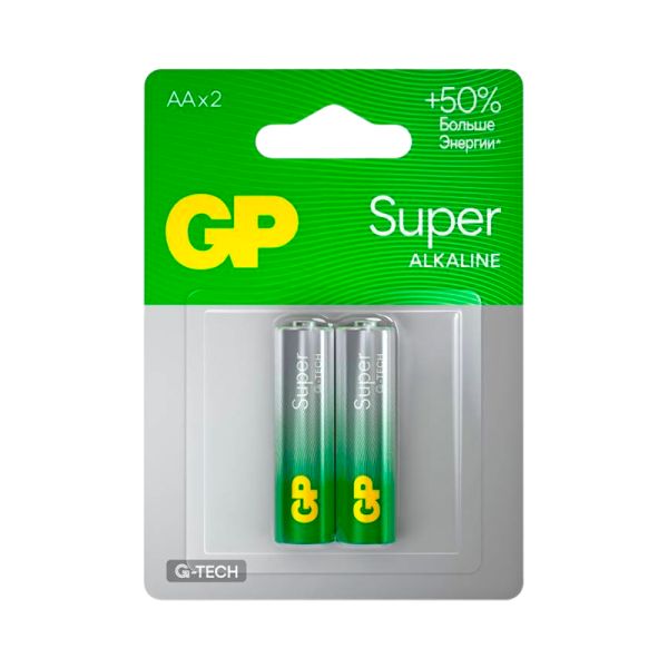 Батарейка GP Super G-Tech LR6 AA BL2 Alkaline 1.5V (2/20/160)