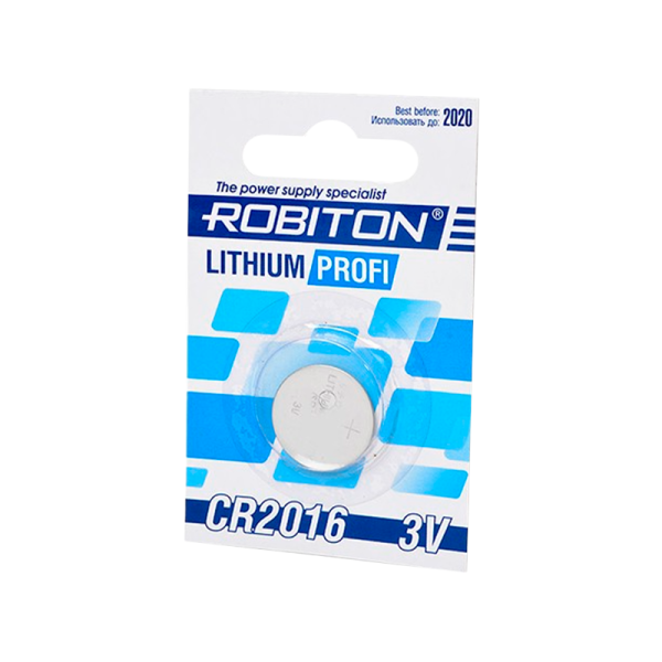 Батарейка ROBITON PROFI R-CR2016-BL1, CR2016 BL1 (1/40/1800)