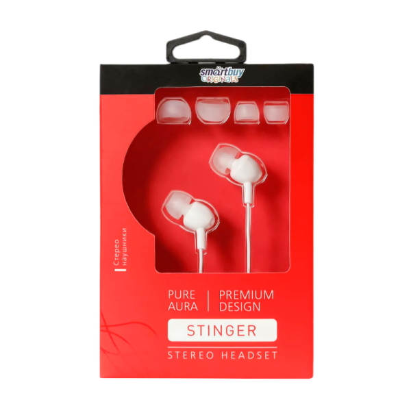 Наушники внутриканальные Smartbuy STINGER белый (1/36)