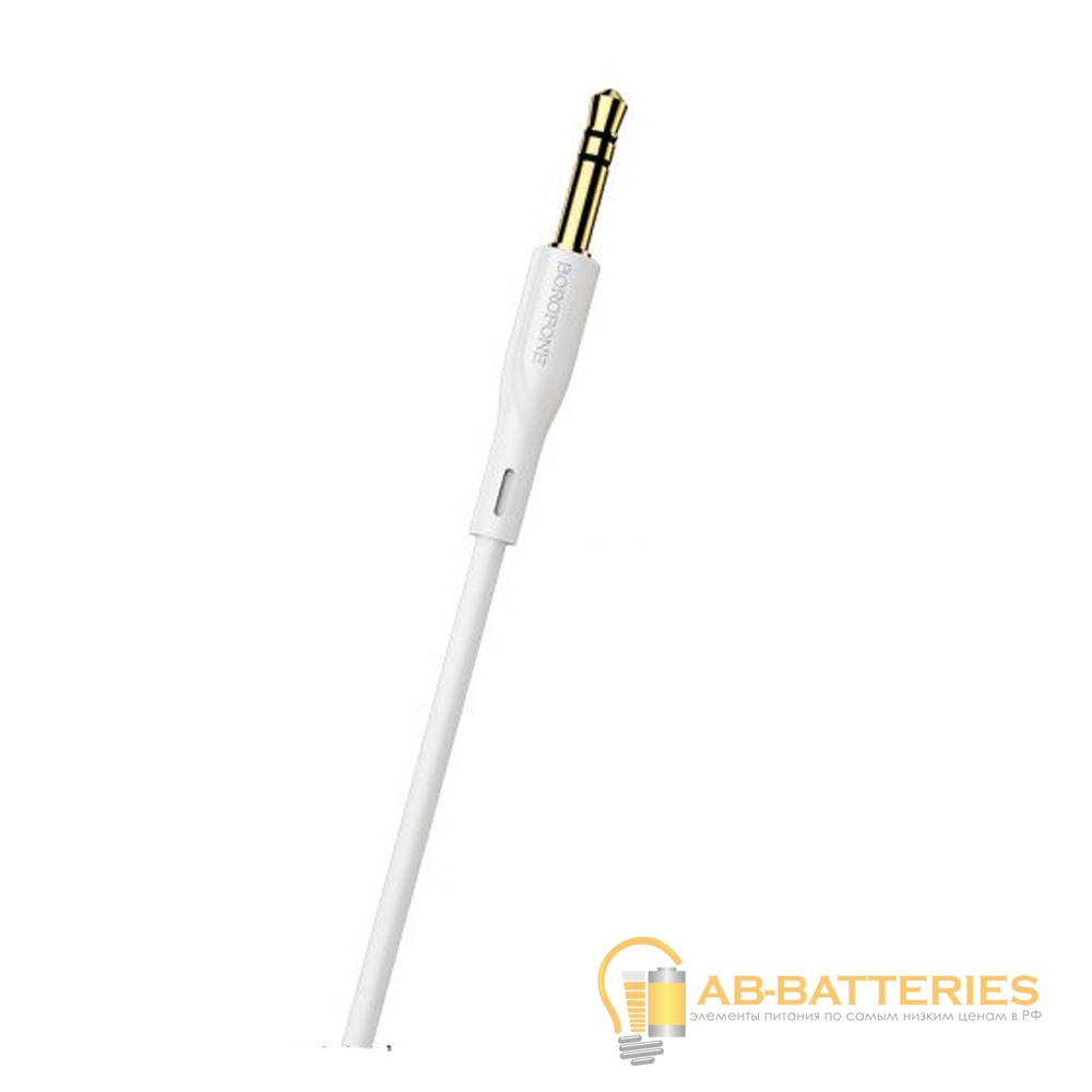 Кабель AUX Borofone BL1 Jack 3.5mm (m)-Jack 3.5mm (m) 1.0м TPE белый (1/50/200)