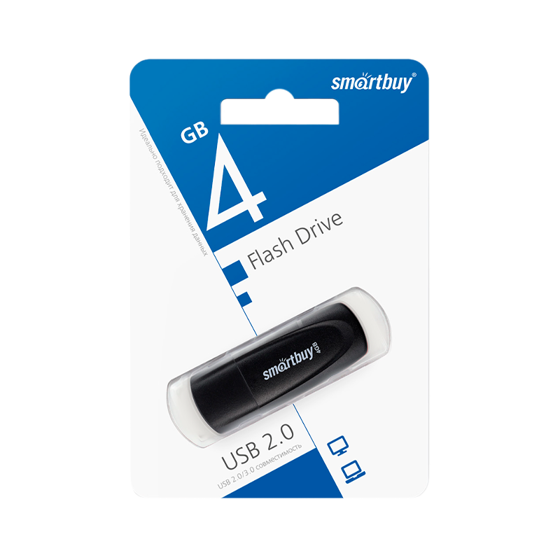 Флеш-накопитель Smartbuy Scout 4GB USB2.0 пластик черный