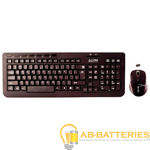 Набор клавиатура+мышь беспроводной L-PRO 15318 мультимед. черный (1/20)