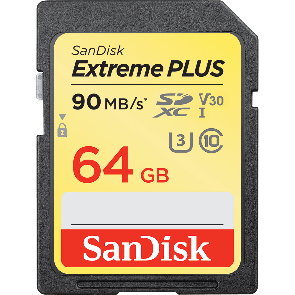 Карта памяти SD SanDisk Extreme Plus 64GB Class10 UHS-I (U3) 90 МБ/сек V30