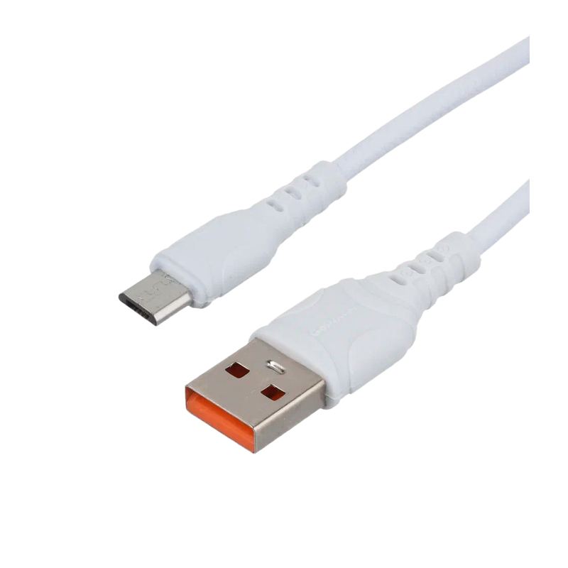 *Кабель GoPower GP06M USB (m)-microUSB (m) 1.0м 2.4A ПВХ белый (1/200/800) 