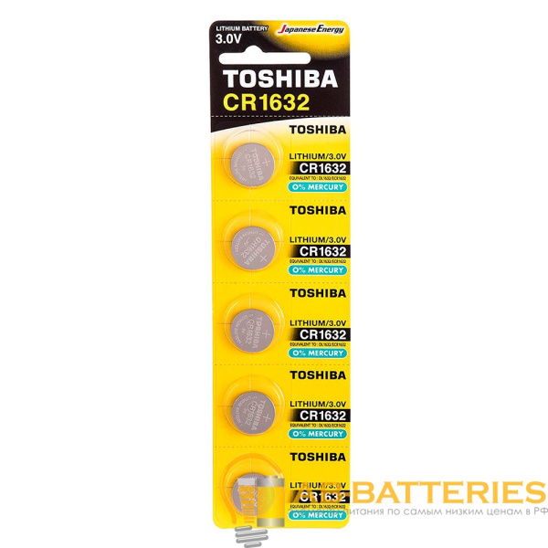 Батарейка Toshiba CR1632 BL5 Lithium 3V (5/100/12000)