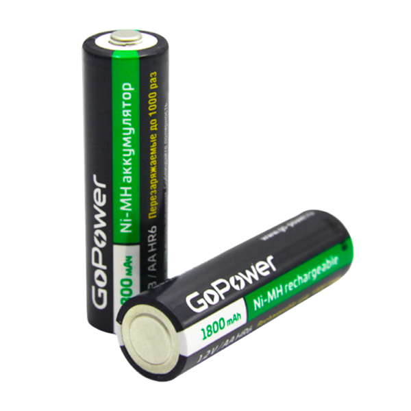 Аккумулятор бытовой GoPower HR6 AA BL2 NI-MH 1800mAh (2/20/240)