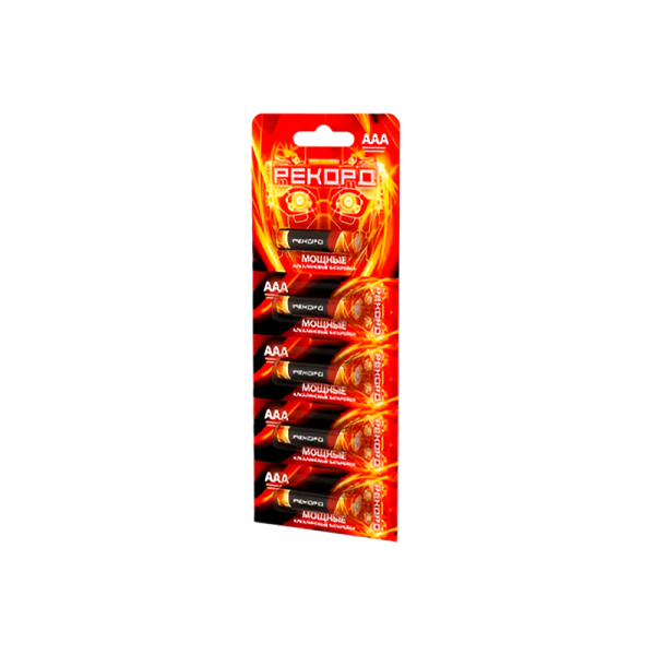 Батарейка Рекорд LR03 AAA BL5 Alkaline 1.5V отрывные (5/60/600)