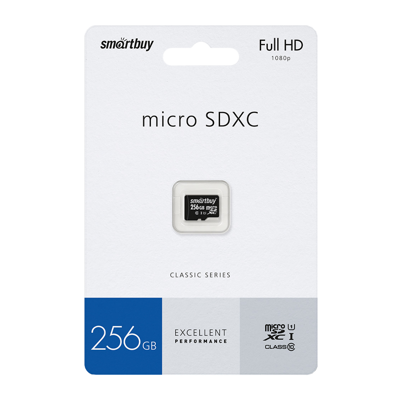 Карта памяти microSD Smartbuy 256GB Class10 UHS-I (U1) 85 МБ/сек с адаптером