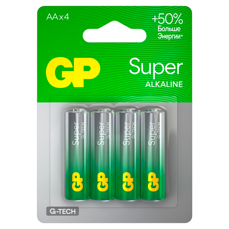 Батарейка GP Super G-Tech LR6 AA BL4 Alkaline 1.5V (4/40/320)