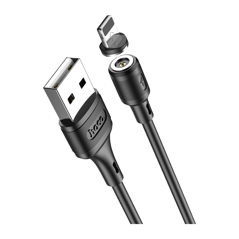 Кабель HOCO X52 USB (m)-Lightning (m) 1.0м 2.0A ПВХ магнит черный (1/31/310)