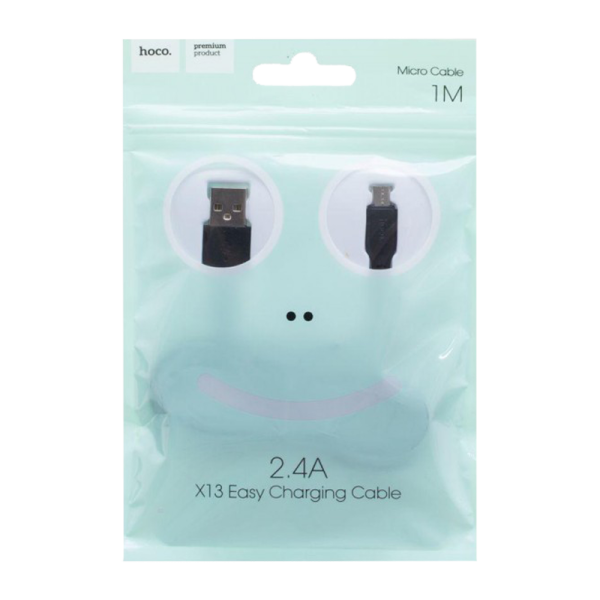 Кабель HOCO X13 USB (m)-microUSB (m) 1.0м 2.4A ПВХ черный (1/36/360)