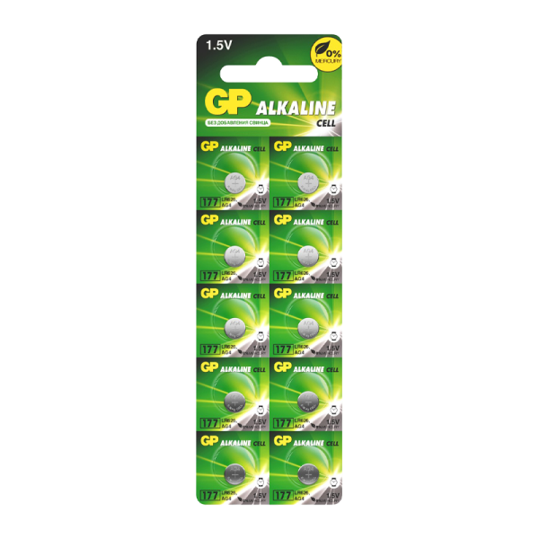 Батарейка GP G4/LR626/LR66/377A/177 BL10 Alkaline 1.5V отрывные (10/250/5000)