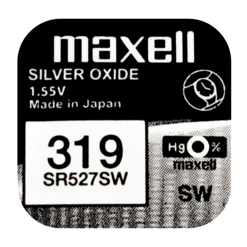 Батарейка Maxell 319 (SR527SW) BL1 Silver Oxide 1.55V 0%Hg (1/10/100)