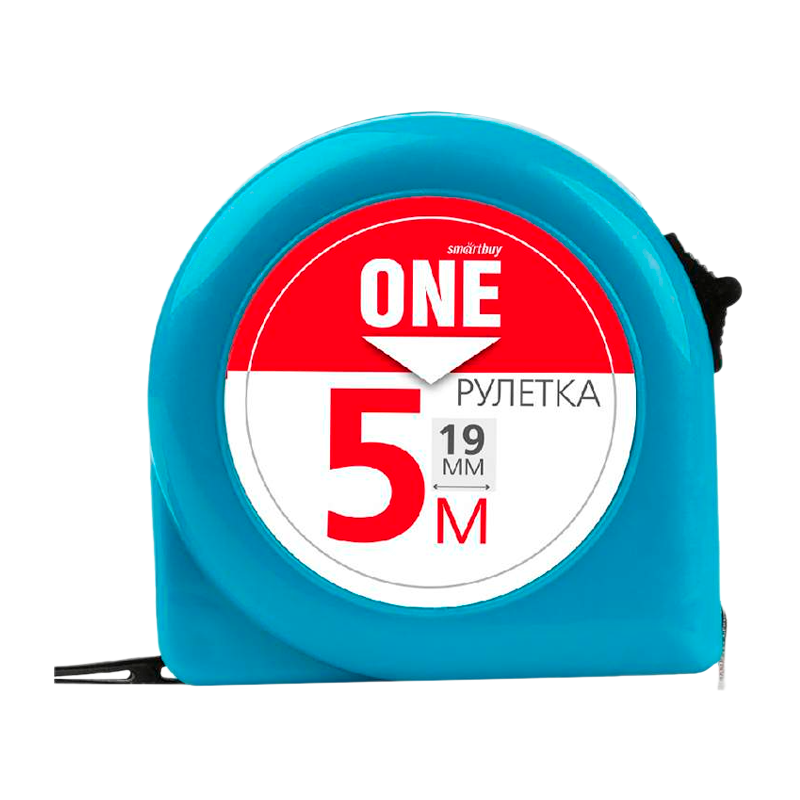Рулетка измерительная Smartbuy ONE Tools 5м*19мм пластик фиксатор голубой (1/72)