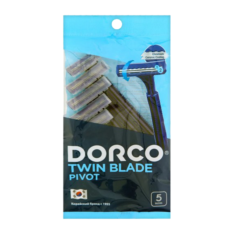 Бритва DORCO TD702 2 лезвия пластиковая ручка плавающая головка 5шт. (1/20)
