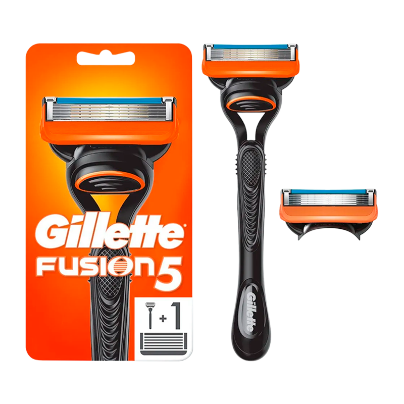 Бритва Gillette FUSION 5 лезвий 1 кассета прорезиненная ручка (1/2)