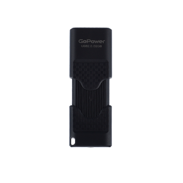 Флеш-накопитель GoPower SLIDER 32GB USB2.0 пластик черный матовый (1/50/1000)