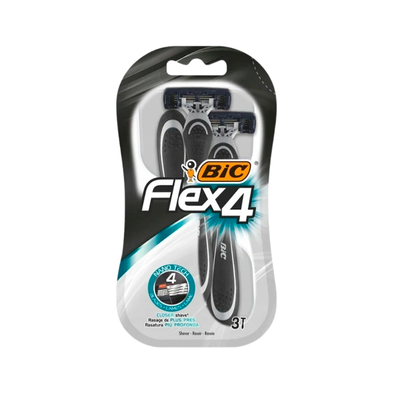 Бритва BIC "Flex 4" 4 лезвия прорезиненная ручка 3шт. (1/10)