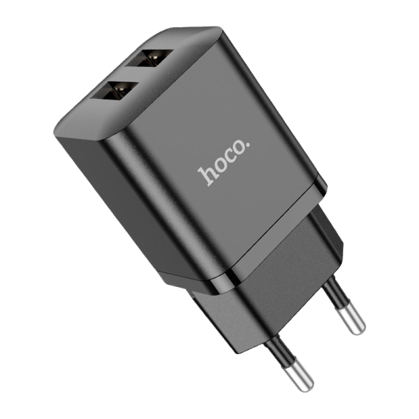 Сетевое З/У HOCO N25 2USB 2.1A черный (1/13/130)