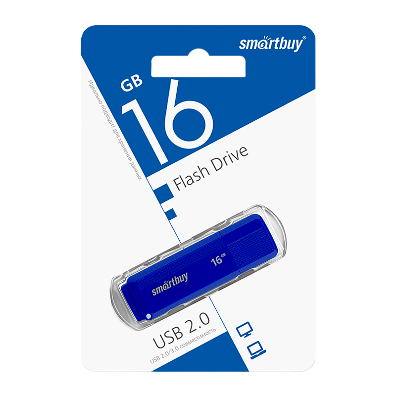 Флеш-накопитель Smartbuy Dock 16GB USB2.0 пластик синий